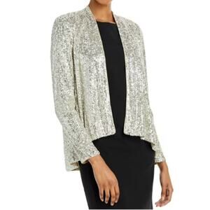 Eliza J Women's Silver Sequin Jacket Size S